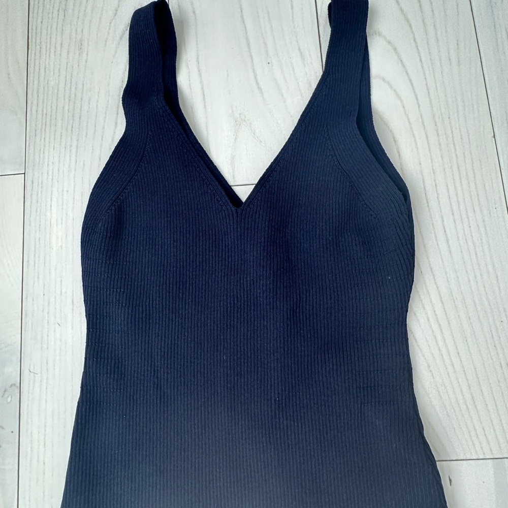 Zara Black Ribbed Tank Top